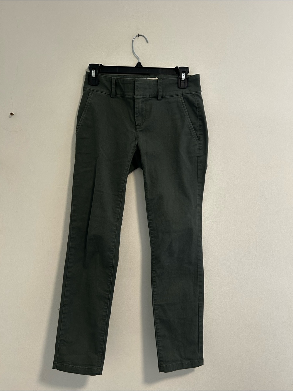 LOFT Dark Olive Straight-Leg Pants
